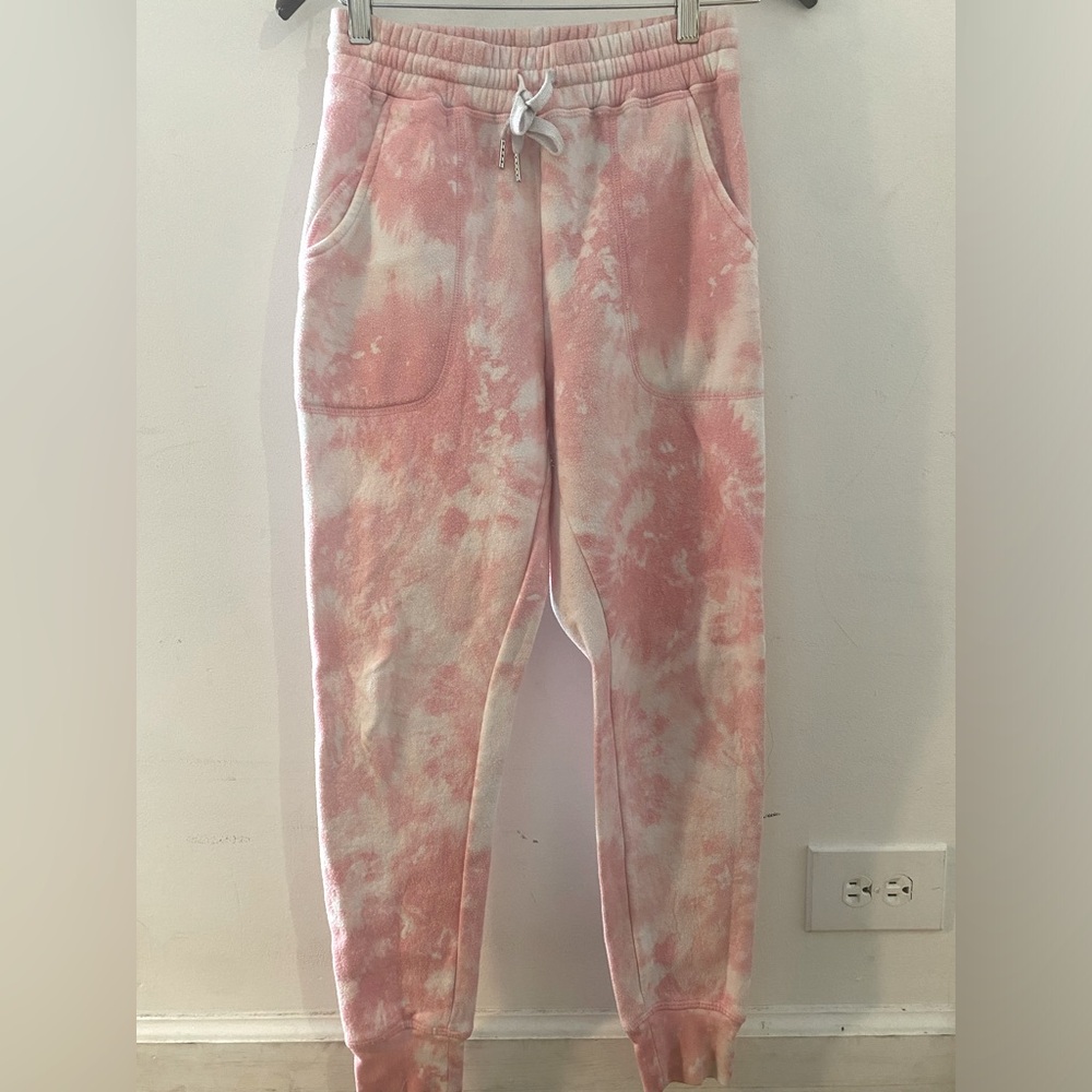 Pink and White Tie Dye Sweatpants